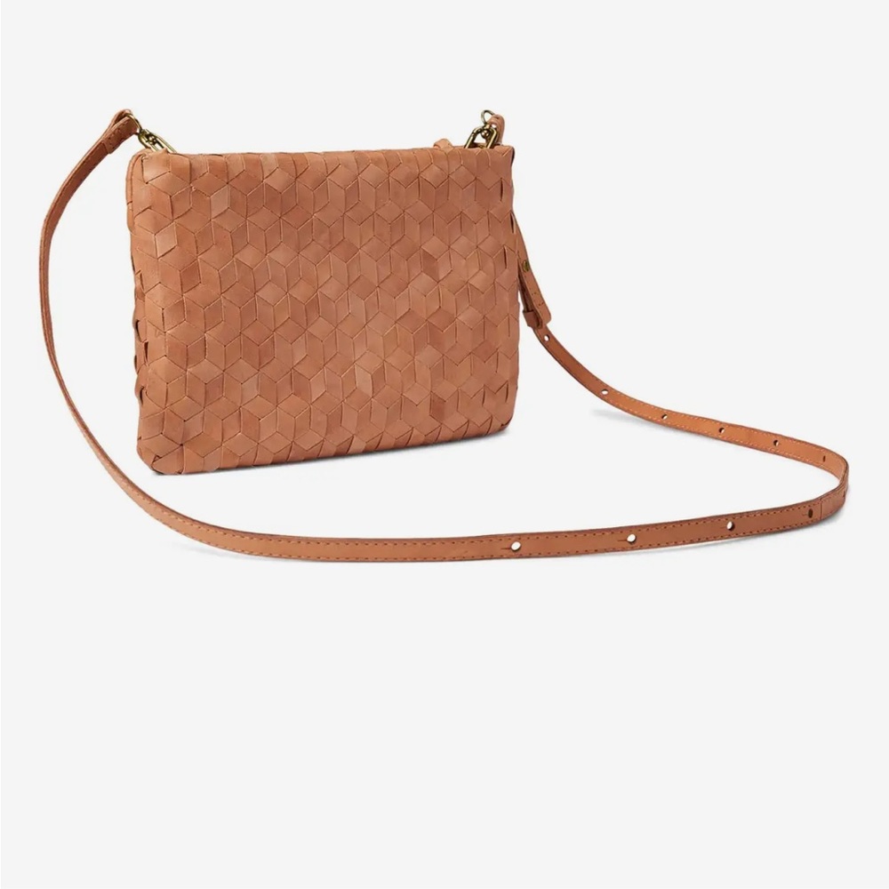 Madewell Woven Leather Crossbody in Tan